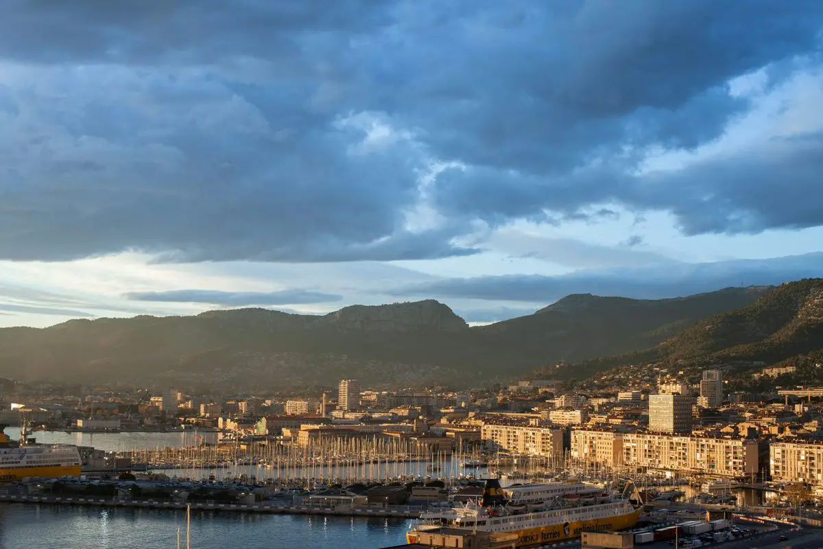 Toulon harbour and surrounding hills, France