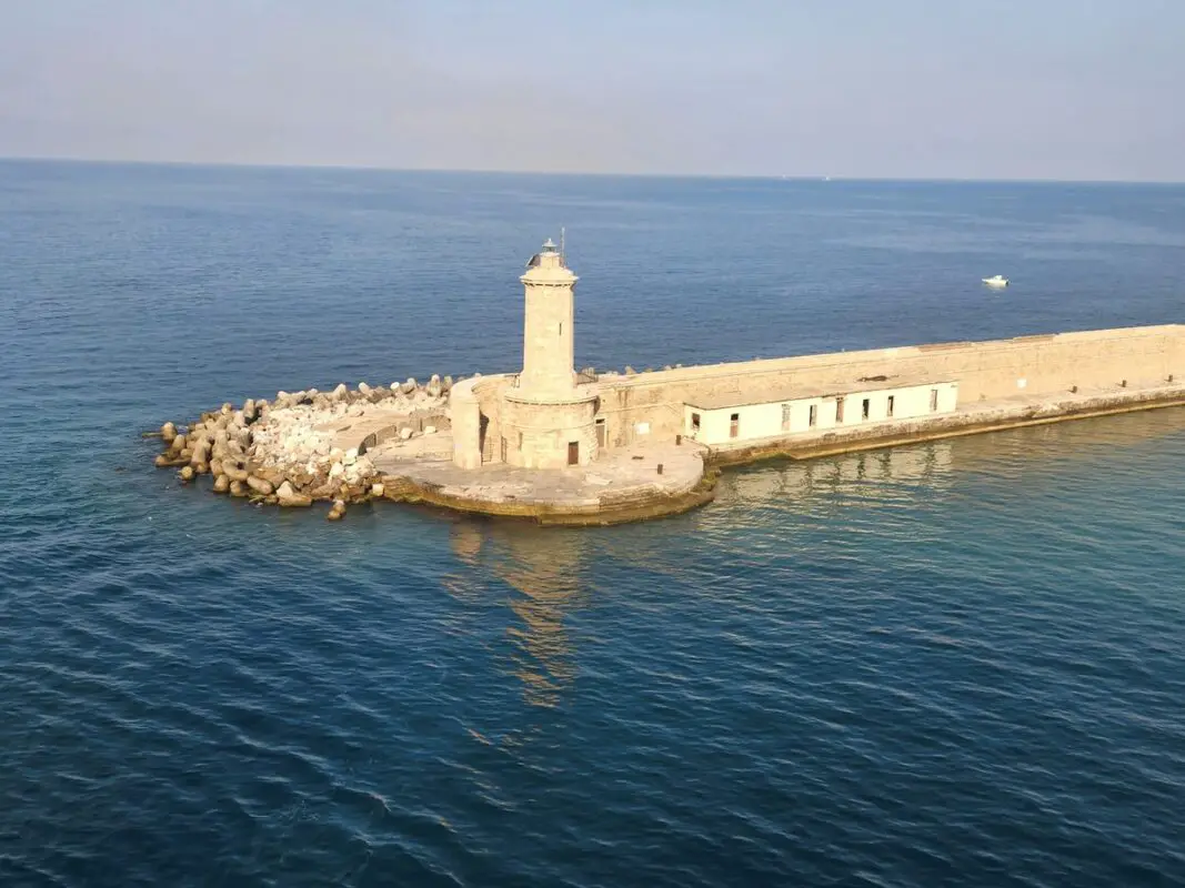 Lighthouse at the port of Civitavecchia, Italy