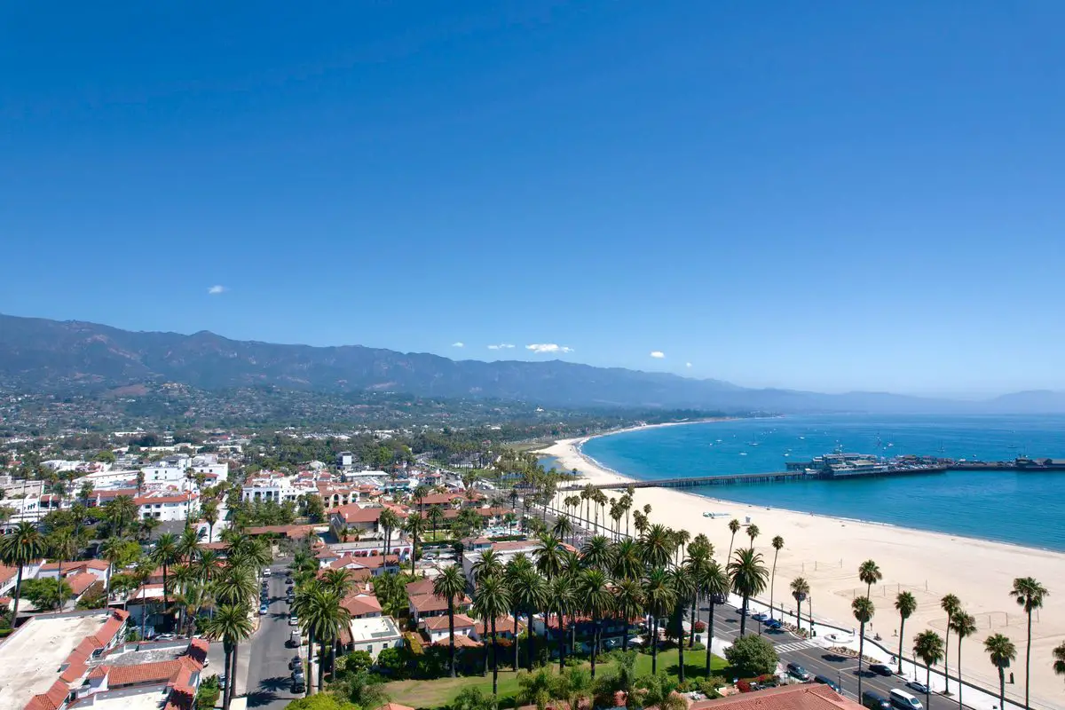 Santa Barbara coastline and mountains, California